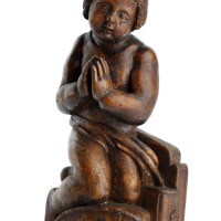 14 Plastika modlícího se anděla nebo Ježíška (?); Johan Malik, 19. století, smrkové dřevo
