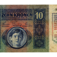 ČSR, (2. 1. 1915), 10 Korun, prozatímní státovka s čs. kolkem (1919)