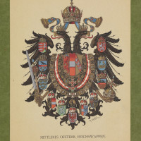 Oesterreichisch-ungarische Wappen, Wien, před rokem 1900 (?), Tafel 5 (střední rakouský říšský znak).