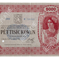 ČSR, (15. 4. 1919), 5000 Kč, státovka 1. emise