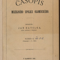 Časopis Muzejního spolku olomuckého, roč. II, Olomouc, 1885, titulní list pro č. 5–8.