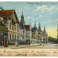 Olomouc, vilová čtvrť. Pohlednice, vyd. Mehner α Maas  Leipzig, odesláno 1904, inv. č. F 5019.