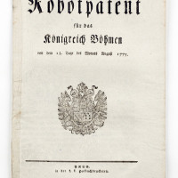 Robotní patent pro Království České z 13. 8. 1775