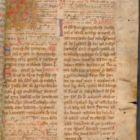 Misál, 2. čtvrtina 13. století, f. 6r se zoomorfní iniciálou A