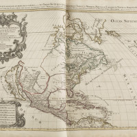 Nicolas Sanson, Nouvelle Introduction A La Geographie, sv. 1, Paris, 1698, mapa Severní Ameriky