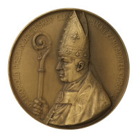 Medaile na konsekraci chrámu sv. Cyrila a Metoděje v Olomouci-Hejčíně, Josef Hladík, bronz, 1932