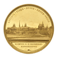 Medaile na předání vlády Františku Josefovi I. v Olomouci, Konrad Lange, zlato, 1853