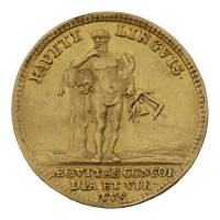 Medaile zednářské lóže Jonathan v Braunschweigu v hodnotě zlatého dukátu, 1760