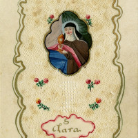 18 Svatý obrázek se sv. Klárou; provenience neurčena, nedatováno, papír